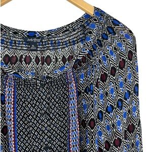 Like New Lucky Brand Boho Blouse XL Blue Purple